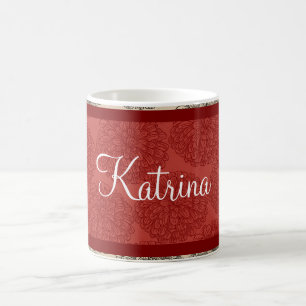 Taza De Café Red Vintage Zinnia Mug