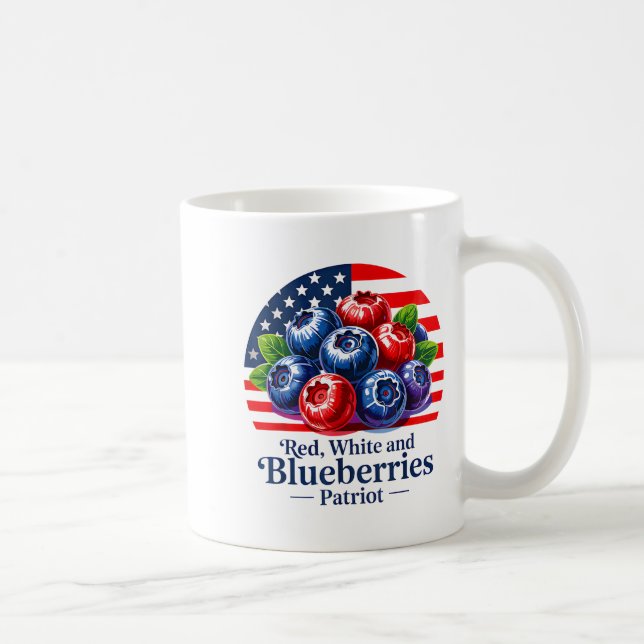 Taza De Café Red White And Blueberries Christian Patriotic  (Derecha)