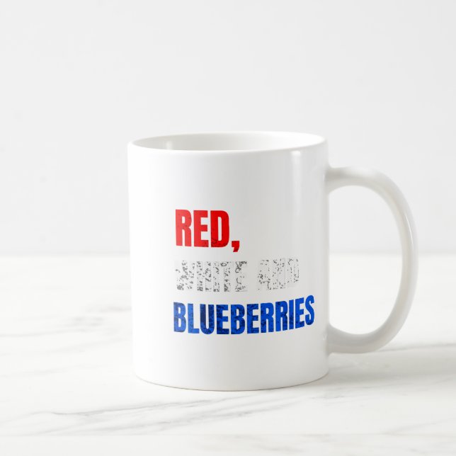 Taza De Café Red White And Blueberries Patriot Fun Summer Party (Derecha)