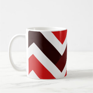 Taza De Café Red White Chevron Geometric Pattern