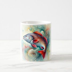 Taza De Café Redfish in Serene Waters 210824AREF147 - Watercolo