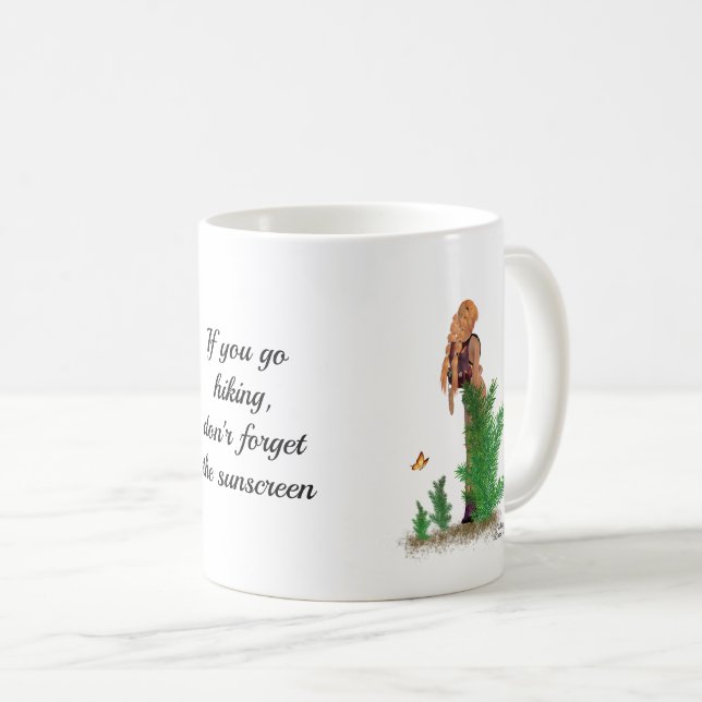 Taza De Café Redhead Hiker Mochila Pinup Chica Coffee Mug (Anverso derecho)