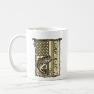 Taza De Café Reel Cool Abuelo Camiseta Vintage Diseño de Pesca