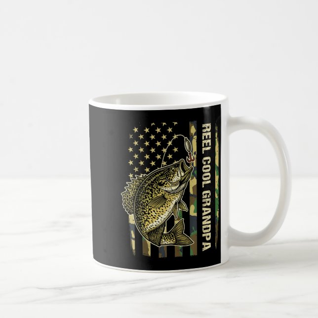 Taza De Café Reel Cool Grandpa Crape Fishing Camo American Flag (Derecha)