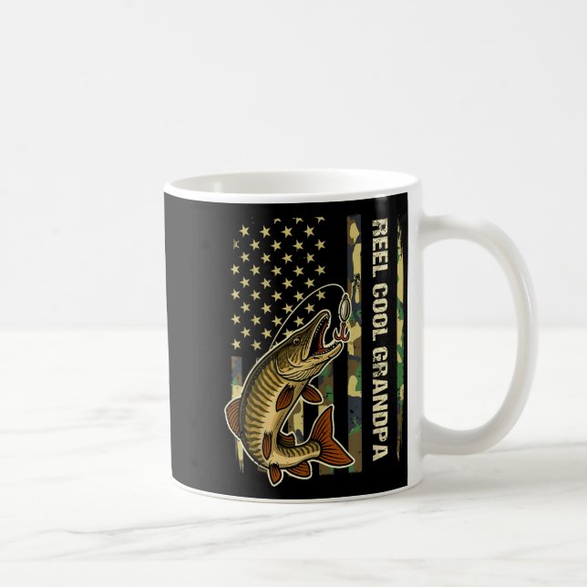 Taza De Café Reel Cool Grandpa Muskie Fishing Fisherman America (Derecha)