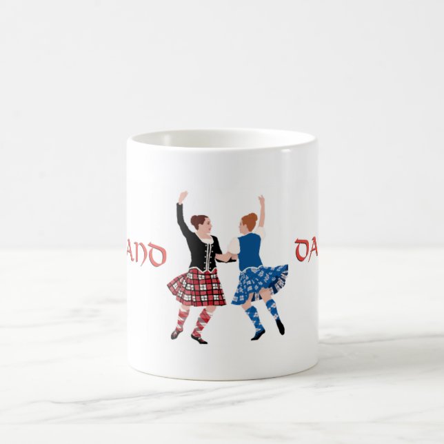 Taza De Café Reel de Baile de las Tierras Altas Escocesas (Centro)