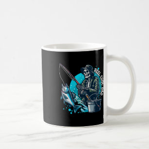 Taza De Café Reel Guay Dad Funny Skeleton pescando papá