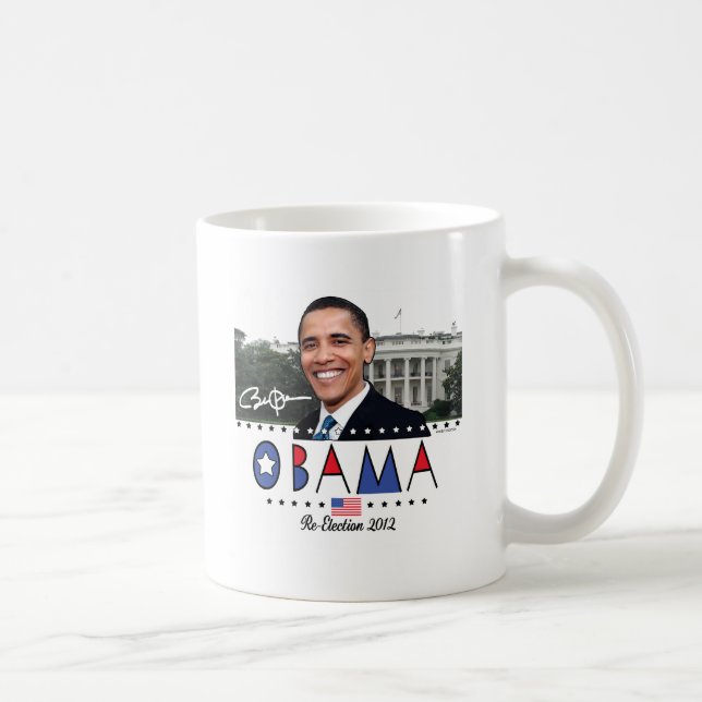 Taza De Café Reelija el engranaje de presidente Obama Election (Derecha)