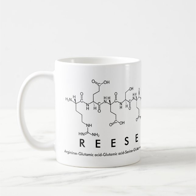Taza De Café Reese peptide name mug (Izquierda)