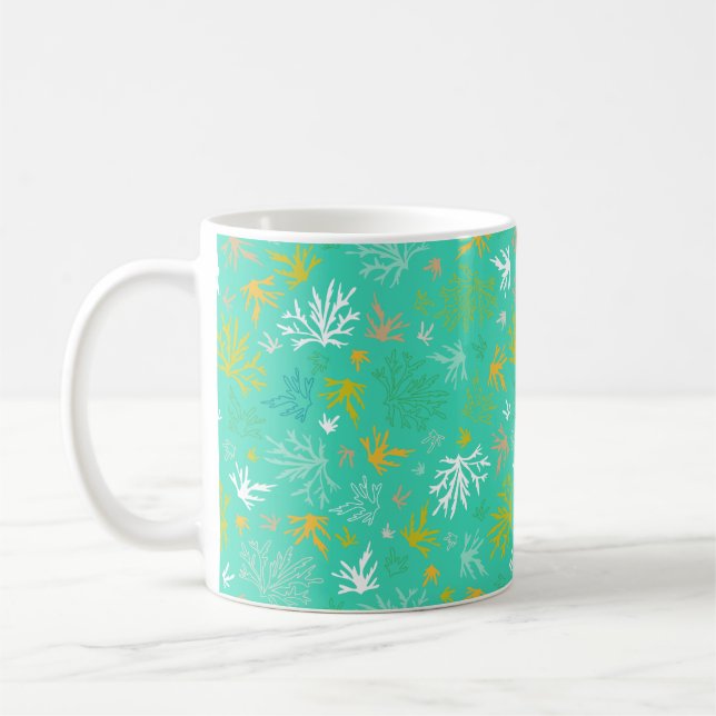 Taza De Café Reflejo de coral subacuático tropical (Izquierda)