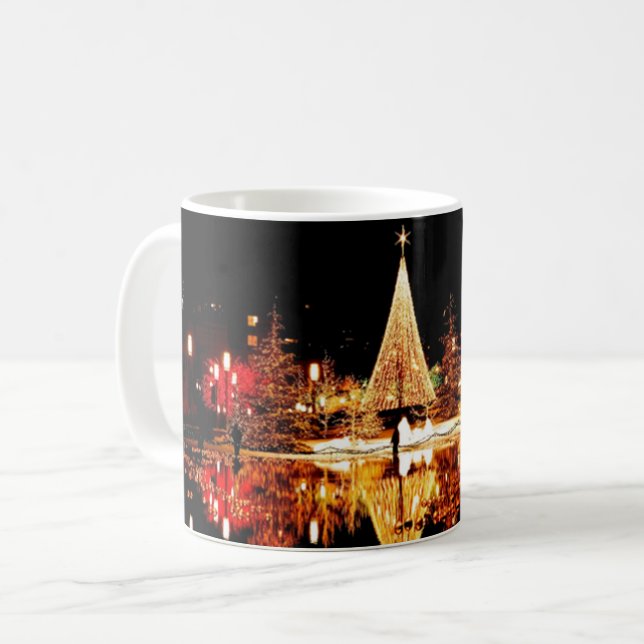 Taza De Café Reflejo de la escena de la ciudad de la noche del  (Anverso izquierdo)