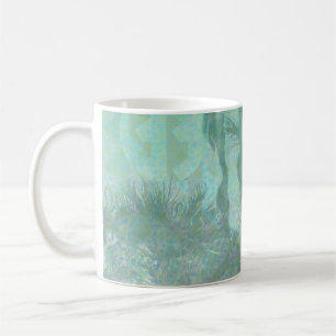 Taza De Café Reflexión del agua del árbol de palmas vintage