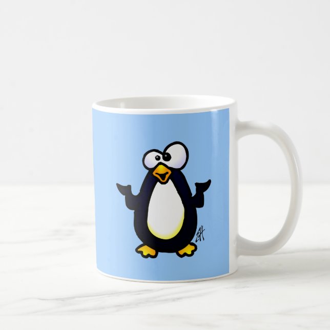 Taza De Café Reflexión del pingüino (Derecha)