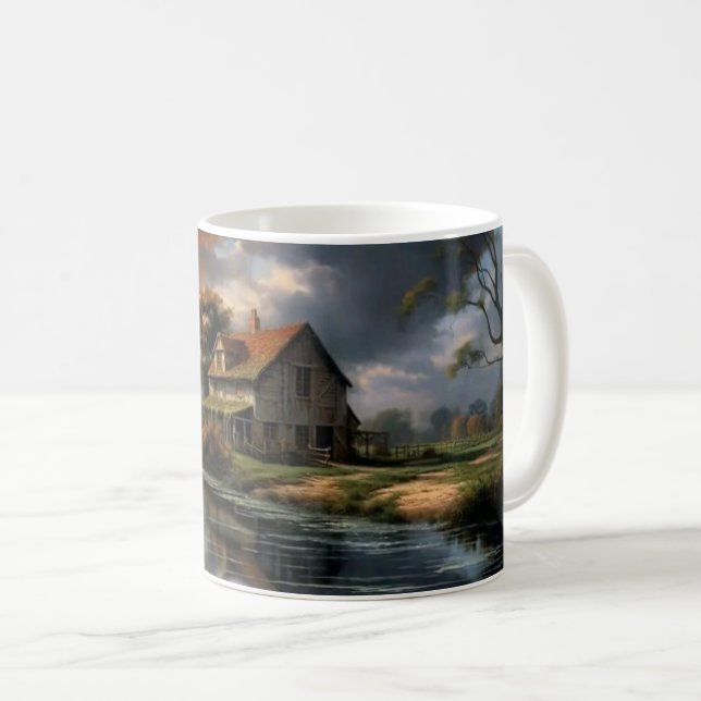 Taza De Café Reflexiones tranquilas en el campo (Anverso derecho)