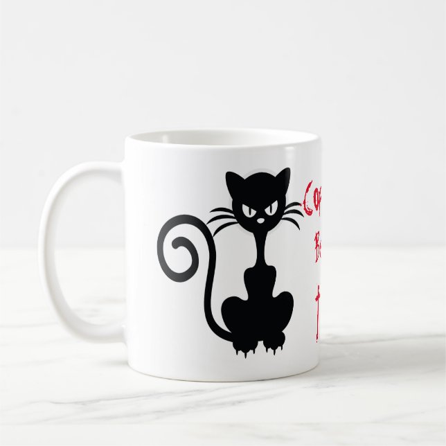 Taza De Café Refranes enojados del gato negro (Izquierda)