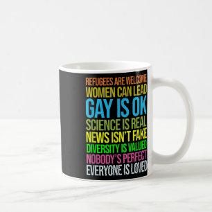 Taza De Café Refugiados científicos anti Trump aman los derecho
