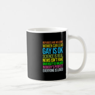 Taza De Café Refugiados Científicos Anti Trump Aman los Derecho