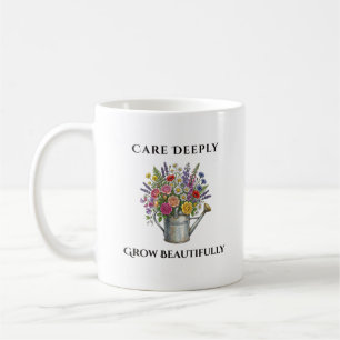 Taza De Café Regadera con Flores Jardín Botánico Arte Gif