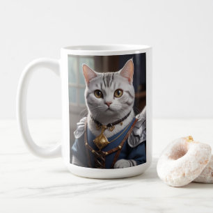Taza De Café Regal Knight American Shorthair Cat Majestic