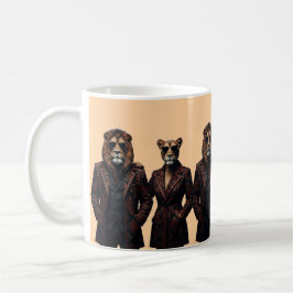 Taza De Café Regal Lion & Lioness Power Couple in Ethnic 