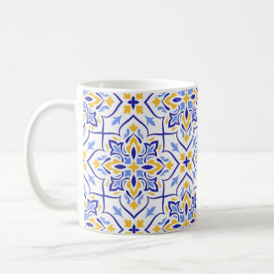 Taza De Café Regal Symphony Blue and Gold Luxury Mediterranean