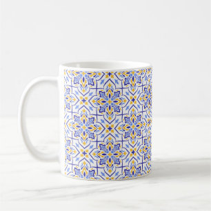 Taza De Café Regal Symphony Blue and Gold Luxury Mediterranean