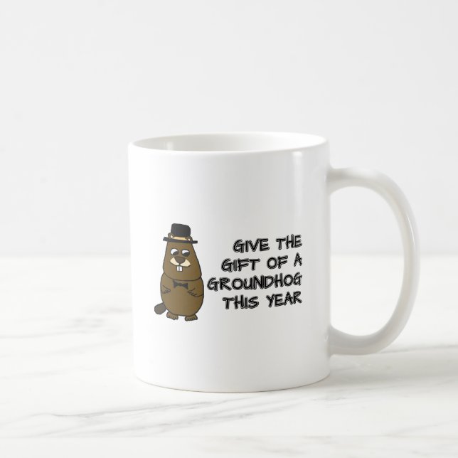 Taza De Café Regale un Groundhog este año (Derecha)