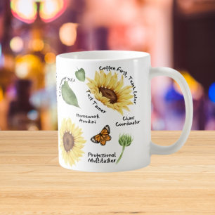 Taza De Café Regalo afirmativo positivo con girasol brillante