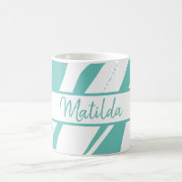 Regalo blanco verde azul turquesa Mug monogramado