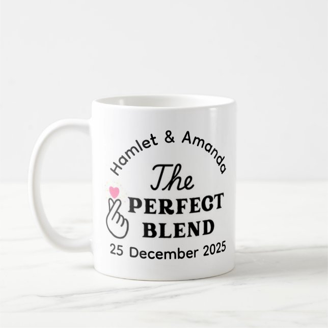 Taza De Café regalo boda personalizado Mug (Izquierda)