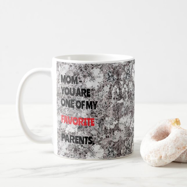 Taza De Café Regalo botánico blanco y negro para mamá (Con donut)