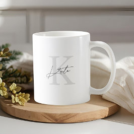 Taza De Café Regalo clásico moderno de monograma para dama de h