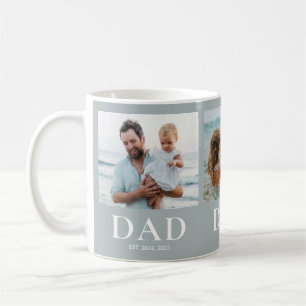 Taza De Café Regalo conmemorativo de 3 fotos en collage para Pa