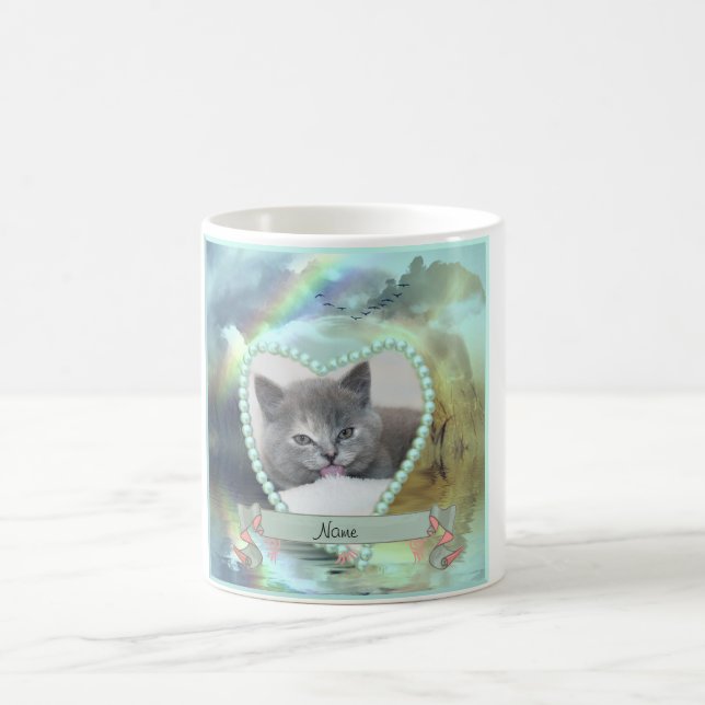 Taza De Café Regalo conmemorativo del gato personalizado (Centro)