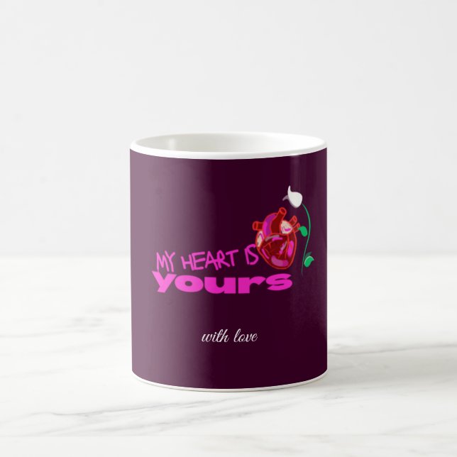 Taza De Café Regalo Corazón Anatómico Rosa Intenso – (Centro)