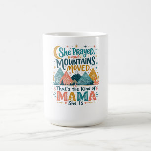 Taza De Café Regalo cristiano para mamá fiel “Montañas Movidas”