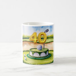 Taza De Café Regalo de 40 cumpleaños para golf con nombre