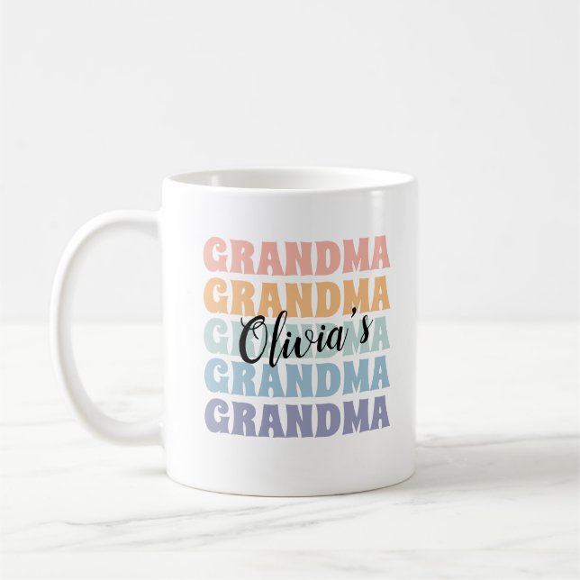 Taza De Café Regalo de abuelo Personalizado Mug Retro Pastel (Izquierda)