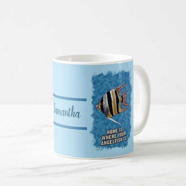 Taza De Café Regalo de acuario AngelFish personalizado para pro (Anverso derecho)