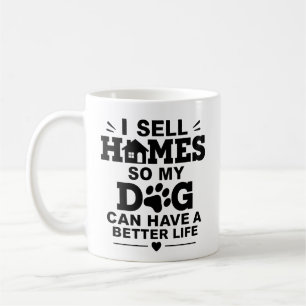 Taza De Café Regalo de agente inmobiliario para mamá perruna