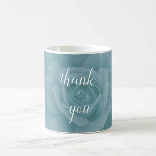 Taza De Café Regalo de agradecimiento de boda en azul polvorien (Centro)
