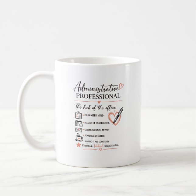 Taza De Café Regalo de Agradecimiento para Profesionales Admini (Izquierda)