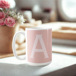Taza De Café Regalo de alfabetos Rubor Café monogramado rosa Mu