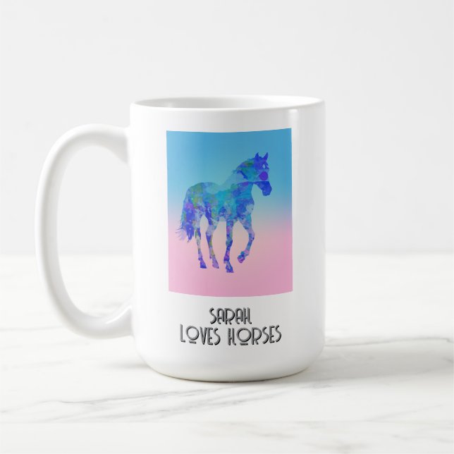 Taza De Café regalo de amante de los caballos personalizado taz (Izquierda)