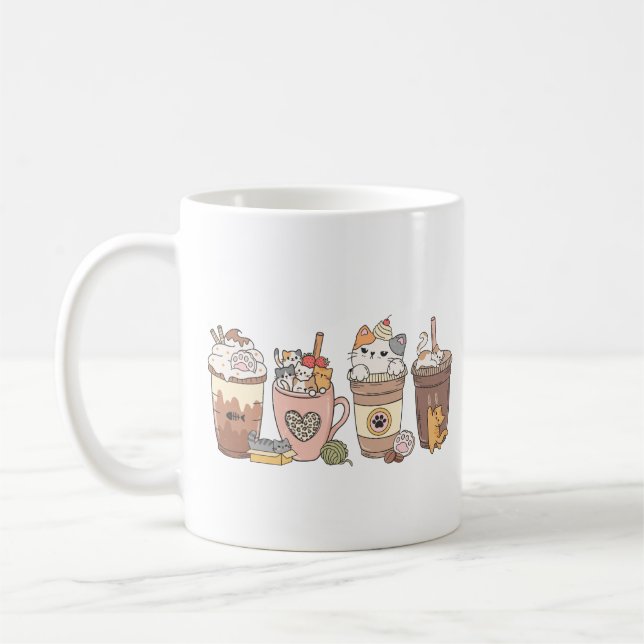 Taza De Café Regalo de amante del gato, gato gracioso, gato lin (Izquierda)