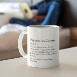 Taza De Café Regalo De Amigo De Un Socio En El Crimen<br><div class="desc">Socio en el Crimen: Definición: El cómplice en todas las aventuras de la vida, conspirando para hacer de cada día un capítulo emocionante en nuestra historia compartida. Añade tus nombres y cualquier otra personalización al texto de esta taza personalizado para tu novio. Puedes cambiar cada palabra de texto y personalizar...</div>