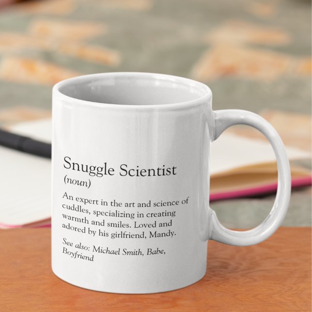 Taza De Café Regalo de amigo-foto de científico de acurrucarse  (Snuggle Scientist Photo Boyfriend Gift Coffee Mug)