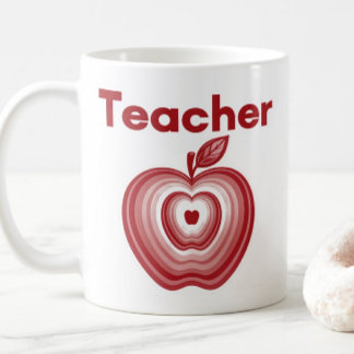 Taza De Café Regalo de Anillos de Manzana Roja para Maestros