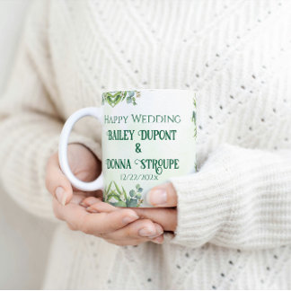 Taza De Café Regalo de aniversario del Boda Eucalyptus personal