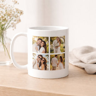 Taza De Café Regalo de aniversario para parejas: collage de fot